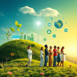 An artistic representation of the core values of Henkel, embodying sustainability, innovation, and diversity