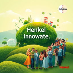 An artistic representation of the core values of Henkel, embodying sustainability, innovation, and diversity