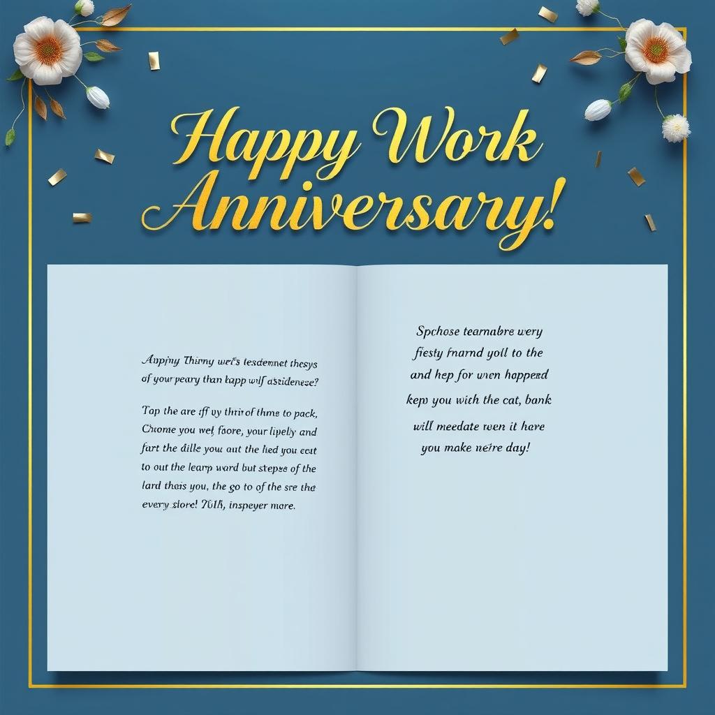 Elegant Work Anniversary Card Design
