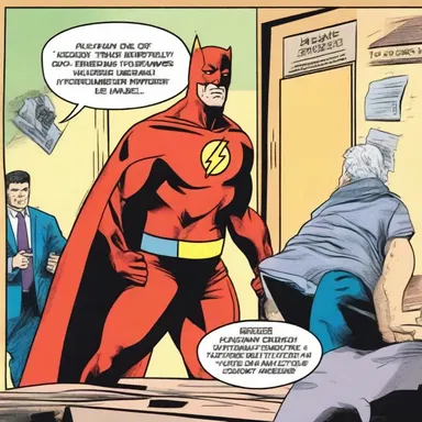 In the comic book, the superhero's alarum went off, alerting him to a nearby crime in progress.