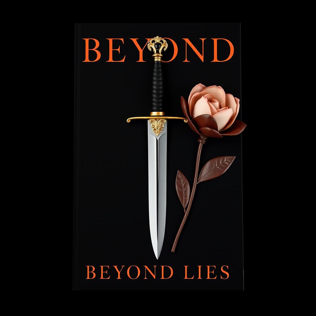 A striking book cover design for 'Beyond Lies', featuring a rich black background