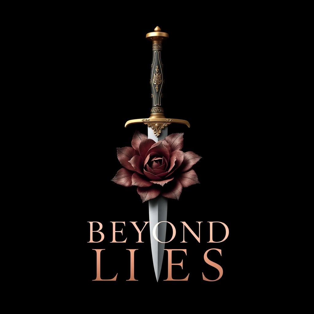 A striking book cover design for 'Beyond Lies', featuring a deep black background that sets a mysterious atmosphere