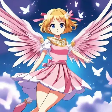 The magical girl in the anime series had alary wings that allowed her to fly.