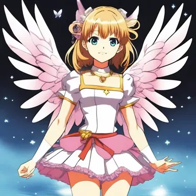 The magical girl in the anime series had alary wings that allowed her to fly.