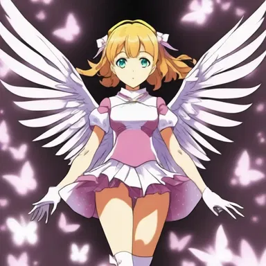 The magical girl in the anime series had alary wings that allowed her to fly.