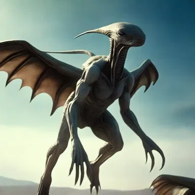 In the sci-fi movie, the alien creature had alary appendages that allowed it to soar through the sky.