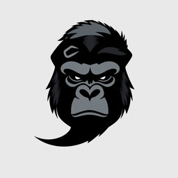 A creative vector design that seamlessly blends the letter 'S' with the silhouette of a silverback gorilla face, capturing the essence of both elements