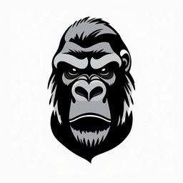 A creative vector design that seamlessly blends the letter 'S' with the silhouette of a silverback gorilla face, capturing the essence of both elements