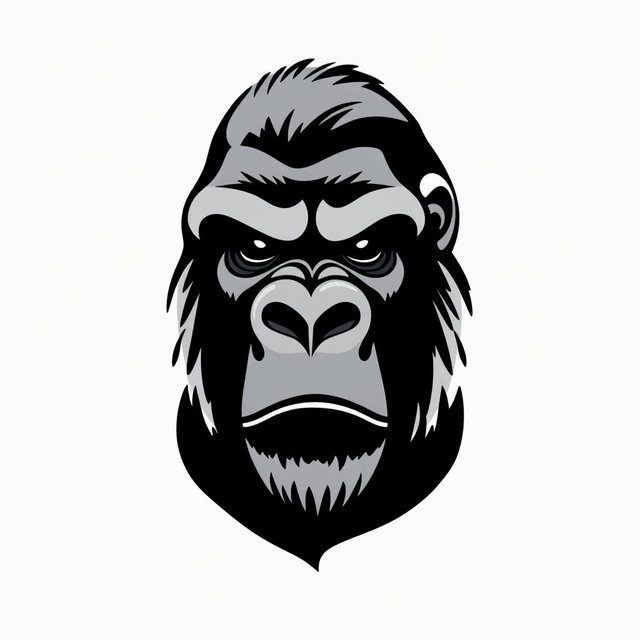 A creative vector design that seamlessly blends the letter 'S' with the silhouette of a silverback gorilla face, capturing the essence of both elements