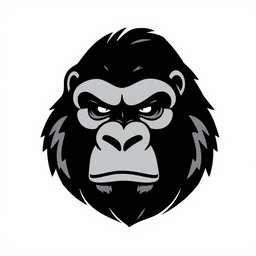 A creative vector design that seamlessly blends the letter 'S' with the silhouette of a silverback gorilla face, capturing the essence of both elements