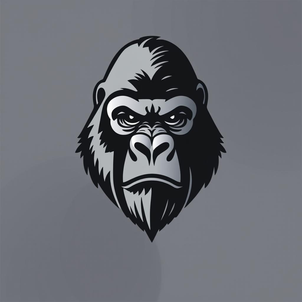 A creative vector design that seamlessly blends the letter 'S' with the silhouette of a silverback gorilla face, capturing the essence of both elements