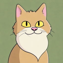 A delightful digital cartoon image showcasing a mature feline, full of grace and elegance