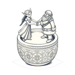 A detailed blueprint of a ring featuring a hinged lid