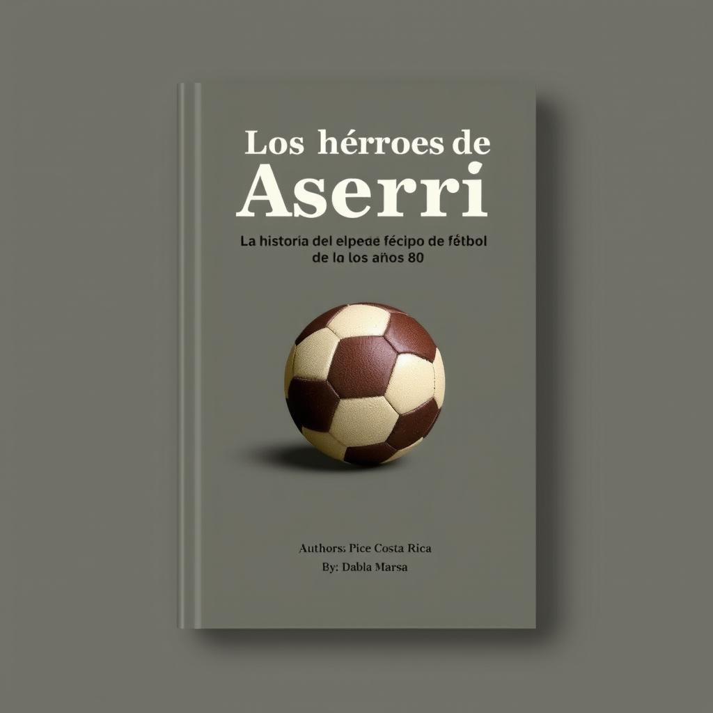 A sober and elegant book cover design for a biography about the Aserrí football team from the 1980s in Costa Rica