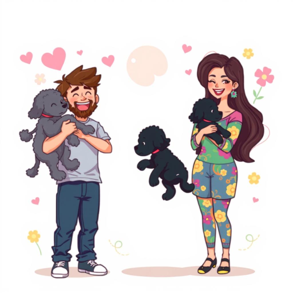 A delightful retro pixel art scene featuring a cute couple