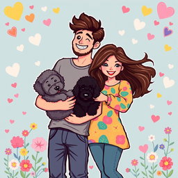 A charming retro pixel art depiction of a cute couple