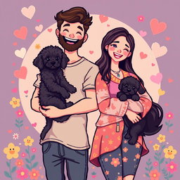 A charming retro pixel art depiction of a cute couple