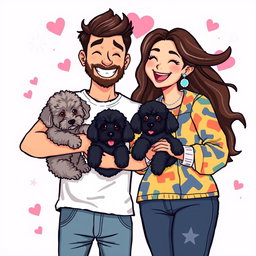 A fun retro pixel art scene depicting a cute couple taking a selfie