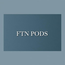 A sophisticated and elegant album cover featuring the title “FTN PODS” prominently displayed in a refined and modern serif font