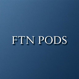 A sophisticated and elegant album cover featuring the title “FTN PODS” prominently displayed in a refined and modern serif font