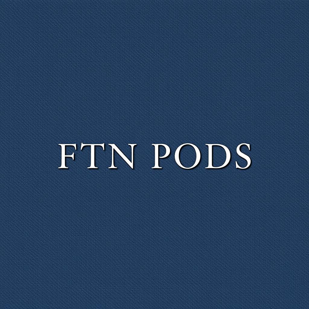 A sophisticated and elegant album cover featuring the title “FTN PODS” prominently displayed in a refined and modern serif font