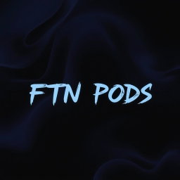 A captivating album cover featuring the title “FTN PODS” prominently displayed in an expressive, artistic font