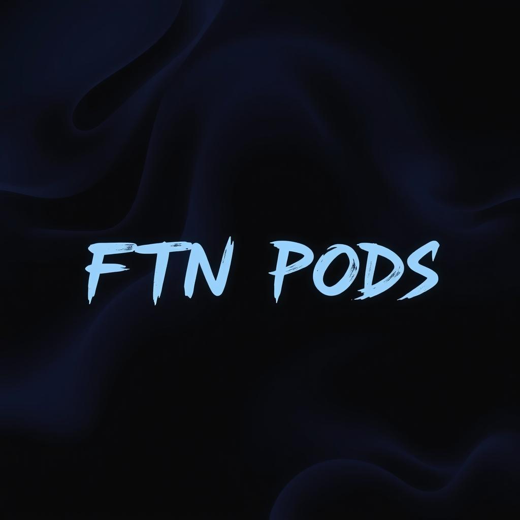 A captivating album cover featuring the title “FTN PODS” prominently displayed in an expressive, artistic font