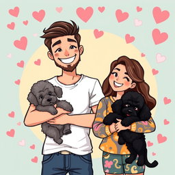 A delightful retro pixel art illustration of a cute couple posing for a selfie