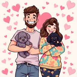A delightful retro pixel art illustration of a cute couple posing for a selfie