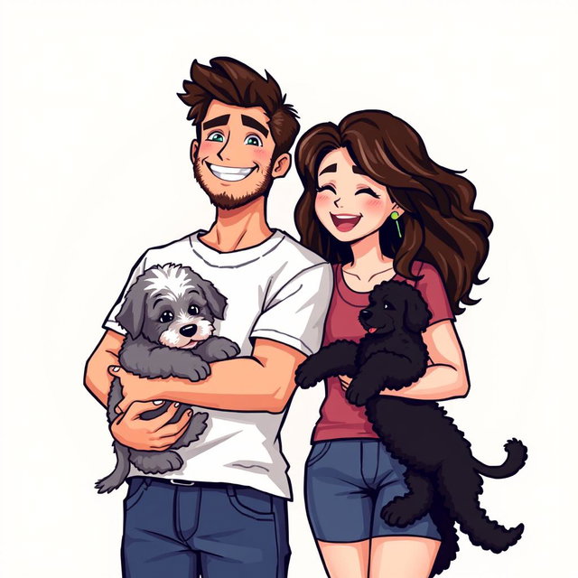 A delightful retro pixel art scene featuring a cute couple