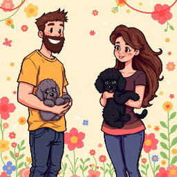 A charming retro pixel art scene featuring a cute couple