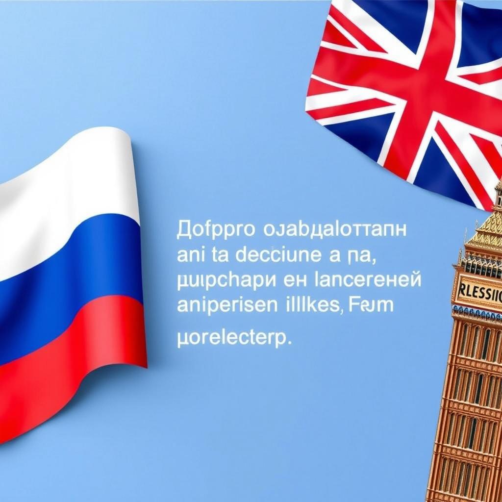 Welcome banner for the decade of the Russian and English languages with the text in Russian: "Добро пожаловать на декаду русского и английского языков 'Язык управляет миром'"