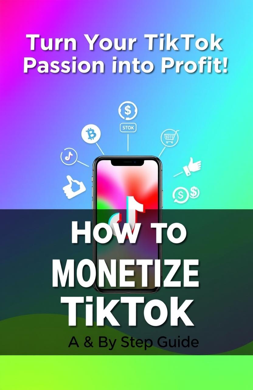 A visually engaging graphic design featuring a tagline "Turn Your TikTok Passion into Profit!" at the top