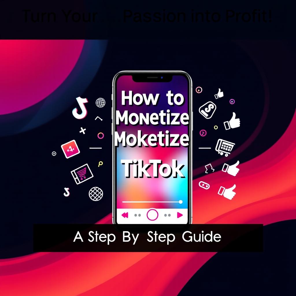 A visually engaging graphic design featuring a tagline "Turn Your TikTok Passion into Profit!" at the top
