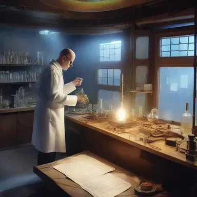 In the alchemic laboratory on the spaceship, the scientist attempted to synthesize a new element.