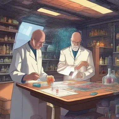 In the alchemic laboratory on the spaceship, the scientist attempted to synthesize a new element.