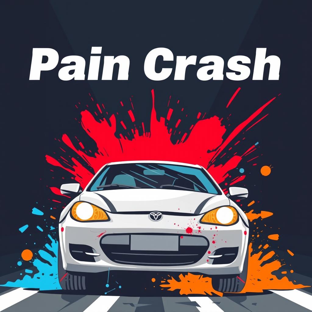 A visually striking poster representing the concept of 'pain crash'