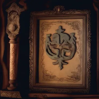 The haunted mansion was filled with eerie alchemic symbols, adding to the atmosphere of terror.