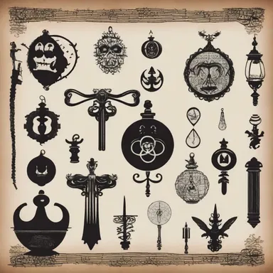 The haunted mansion was filled with eerie alchemic symbols, adding to the atmosphere of terror.