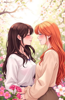 A heartwarming scene featuring two females lovingly gazing into each other's eyes