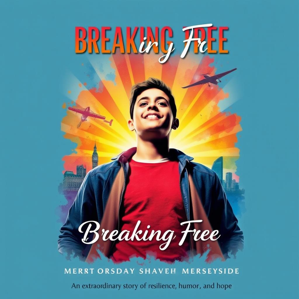 A vibrant and dynamic theatre poster design for a play titled 'Breaking Free'