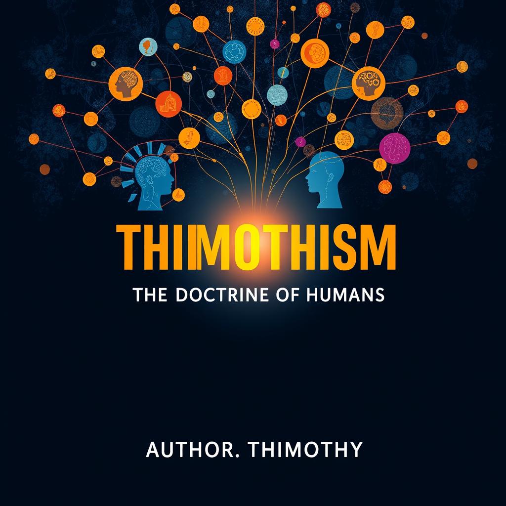 A captivating book cover design for "THIMOTHISM: THE DOCTRINE OF HUMANS" by AUTHOR THIMOTHY