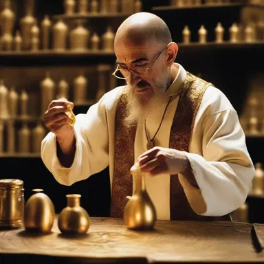 In the movie, the alchemist was able to alchemize a lead into gold using his mystical powers.