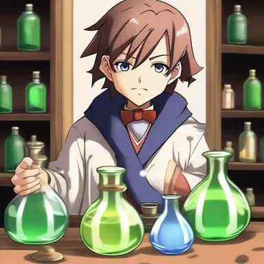 In the anime series, the young alchemist learned to alchemize various potions and elixirs to help his comrades in battle.