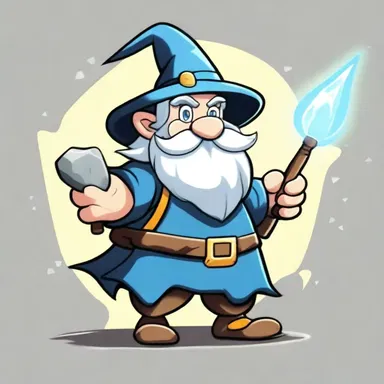 The cartoon character used a magical staff to alchemize ordinary rocks into powerful weapons during his adventures.