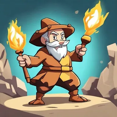 The cartoon character used a magical staff to alchemize ordinary rocks into powerful weapons during his adventures.
