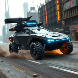 A sleek, futuristic military vehicle designed with advanced aerodynamics