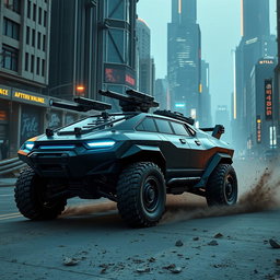 A sleek, futuristic military vehicle designed with advanced aerodynamics