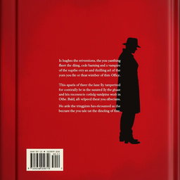 A captivating back cover design for a book featuring a deep red background