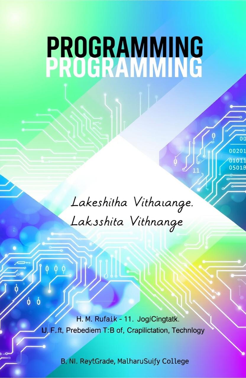 A visually appealing cover photo for an A4 book titled 'PROGRAMMING'
